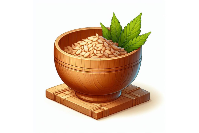 4-illustration-of-wooden-bowl-on-white-background