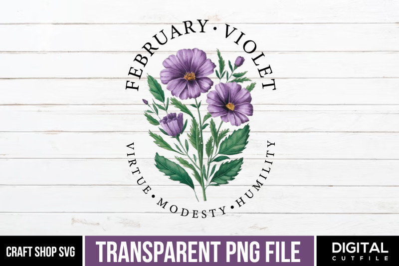 february-violet-birth-month-sublimation-png