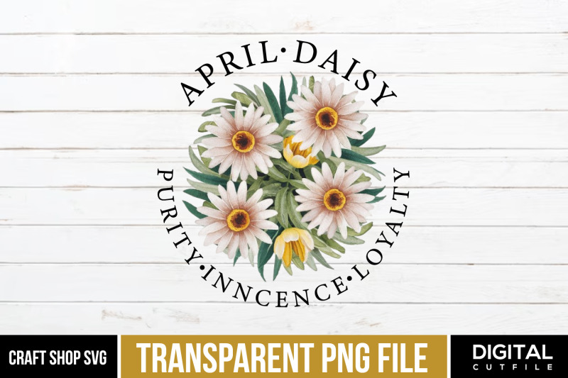 april-daisy-birth-month-sublimation-png