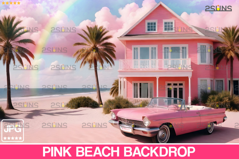 dream-house-backdrop-pink-beach-backdrop-summer