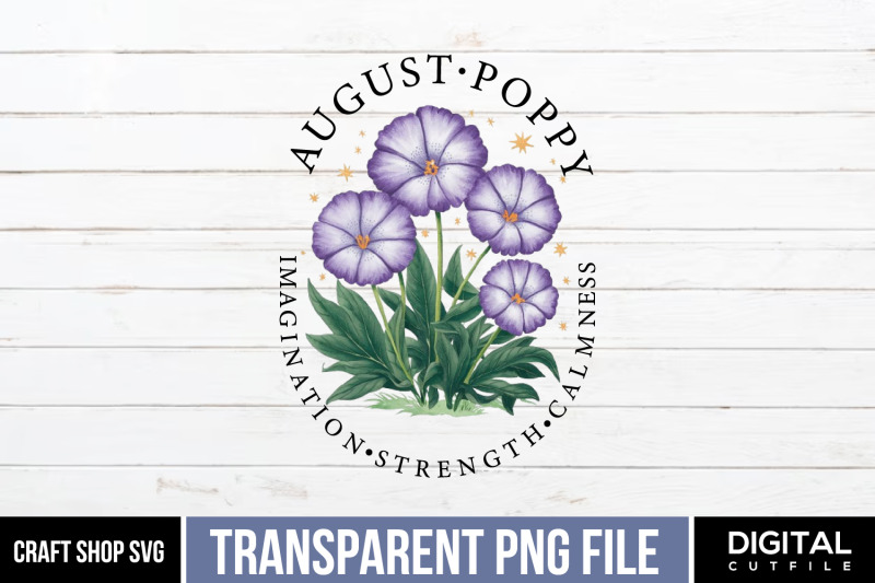 august-poppy-birth-month-flower-sublimation-png