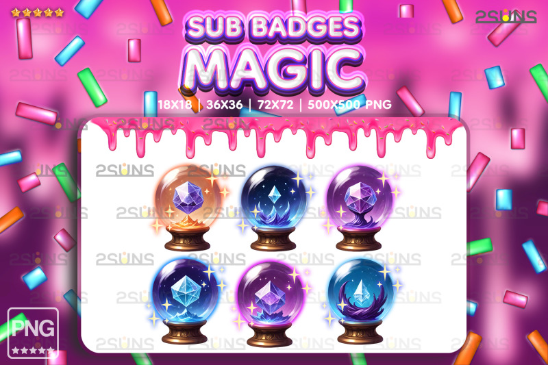 6-magic-sub-badges-for-streamer-twitch-discord-crystal-ball