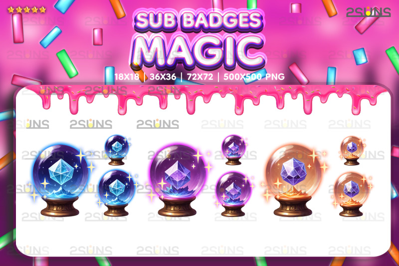 6-magic-sub-badges-for-streamer-twitch-discord-crystal-ball