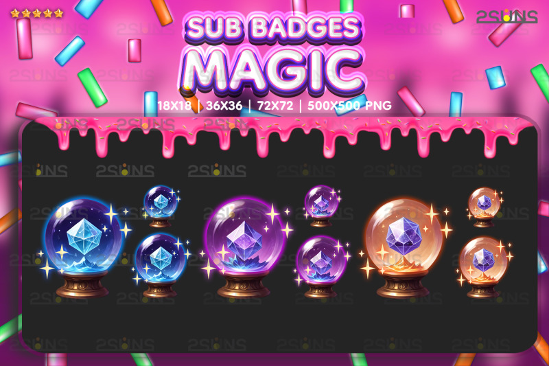 6-magic-sub-badges-for-streamer-twitch-discord-crystal-ball