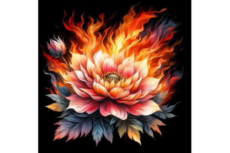 4-watercolor-flower-fire-beautiful-fire-flower-on-black-background-co