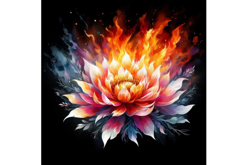 4-watercolor-flower-fire-beautiful-fire-flower-on-black-background-co