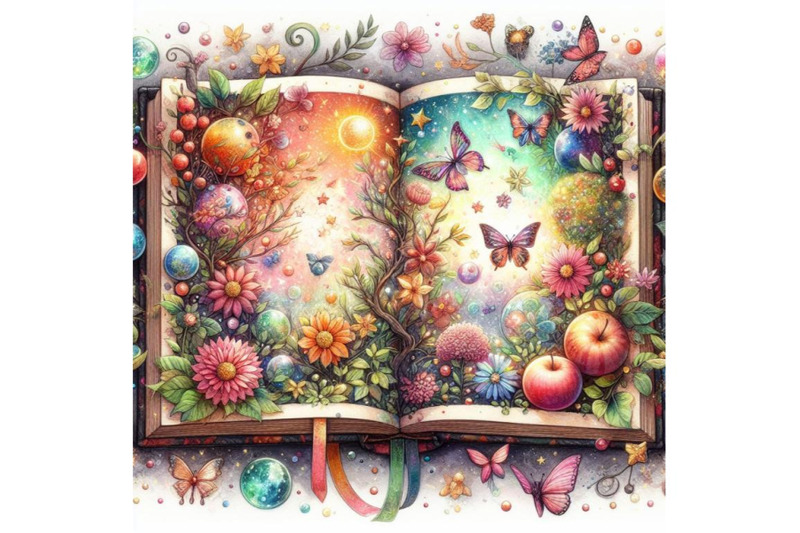 4-watercolor-open-magic-book-of-nature-colorful-background