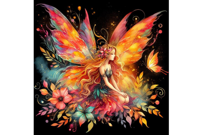 4-watercolor-fairy-fire-butterfly-fairy-fiery-butterfly-on-a-black-ba