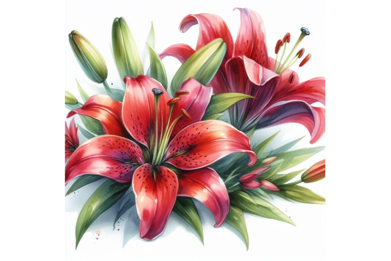 4-watercolor-red-lily-flower-lying-on-white-background-colorful-backgr