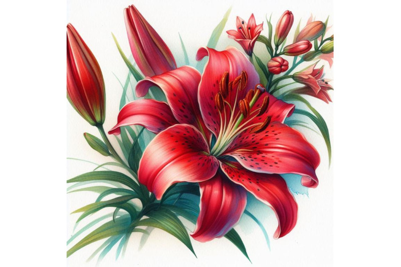 4-watercolor-red-lily-flower-lying-on-white-background-colorful-backgr