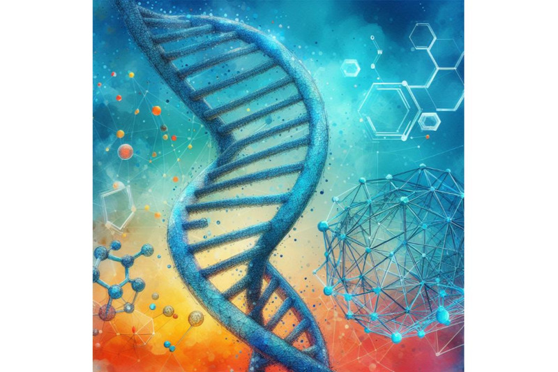 4-watercolor-dna-abstract-3d-polygonal-wireframe-dna-molecule-helix-s