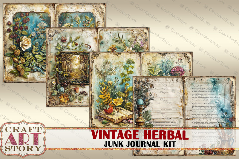 vintage-herbal-junk-journal-pages-2-scrapbook-herb-witch