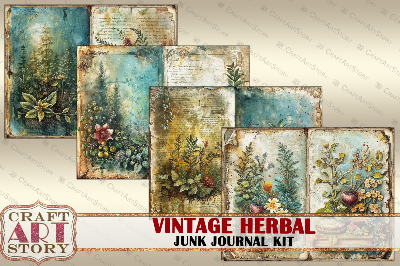 vintage-herbal-junk-journal-pages-2-scrapbook-herb-witch