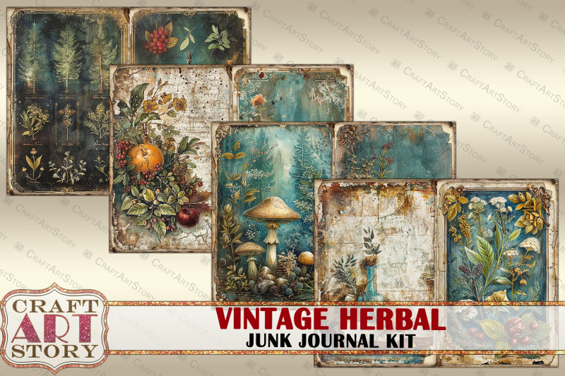 vintage-herbal-junk-journal-pages-2-scrapbook-herb-witch