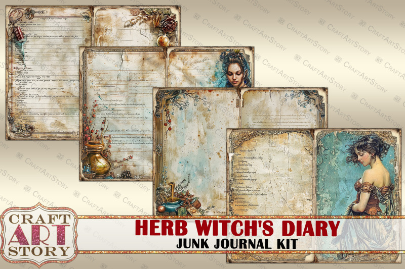 vintage-herb-witch-039-s-diary-junk-journal-pages-3-scrapbook