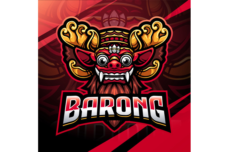 barong-head-esport-mascot-logo-design