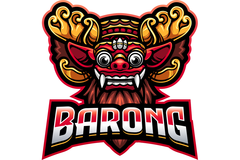 barong-head-esport-mascot-logo-design