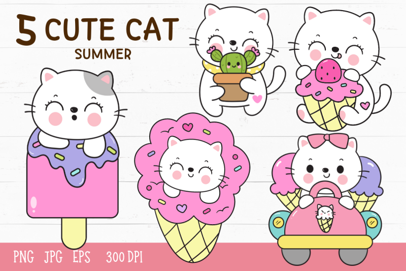 cute-cat-summer-kawaii-kitten-cartoon-baby-animal