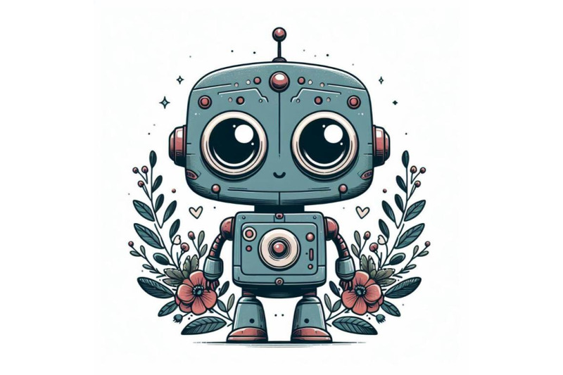 4-illustration-of-a-small-robot-with-big-round-eyes-that-looks-frien