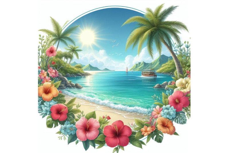 4-summer-sea-view-and-beautiful-flowers-inside-the-circle