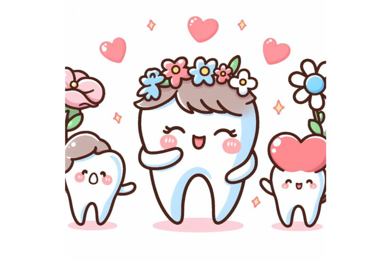 4-cute-cartoon-tooth-smile-happily-with-happy-mother-day