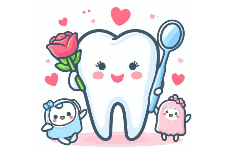 4-cute-cartoon-tooth-smile-happily-with-happy-mother-day