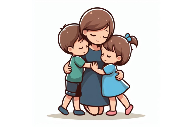 4-kids-hugging-their-mother