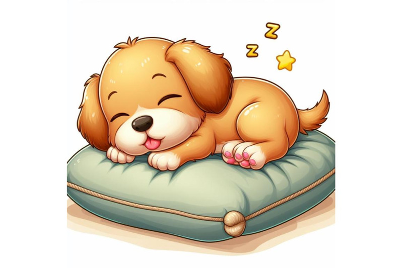 4-cute-puppy-sleeping-on-a-cushion