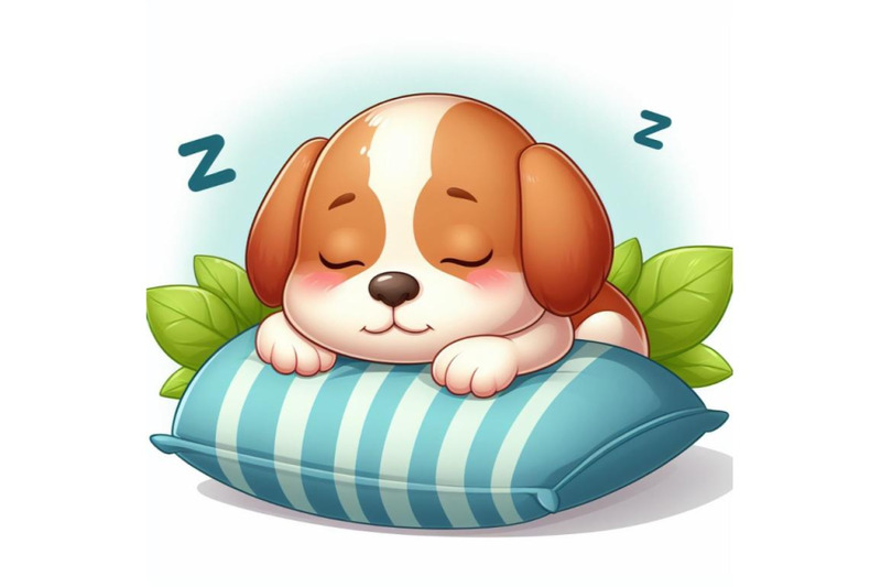 4-cute-puppy-sleeping-on-a-cushion