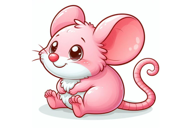 4-cartoon-pink-little-mouse