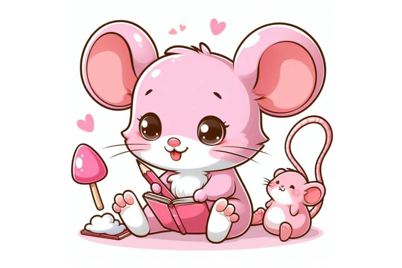 4-cartoon-pink-little-mouse