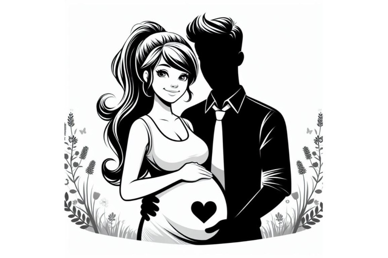 4-silhouette-of-pregnant-woman-with-a-husband