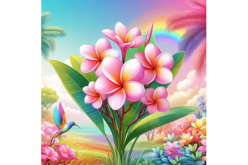 4-pink-plumeria-flower-in-garden