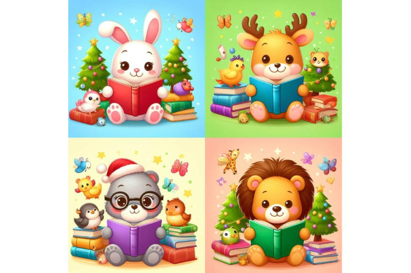 4-cute-animals-readimg-books