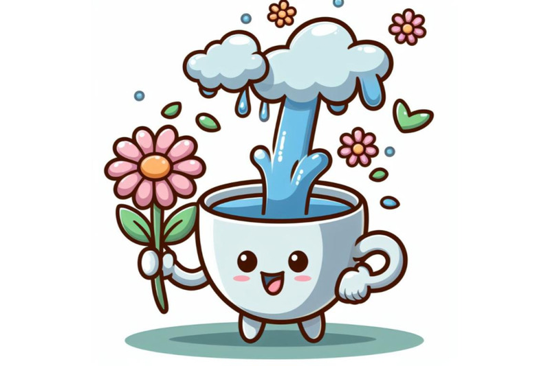 4-cartoon-character-cup-with-flower