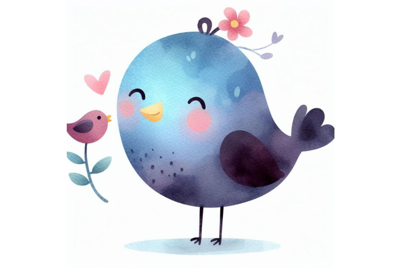 4-cute-bird-watercolor-vector-illustration-on-white-background