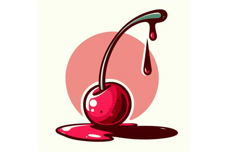4-a-close-up-of-a-cherry-a-red-syrup-dripping-a-plain-pink-backgroun