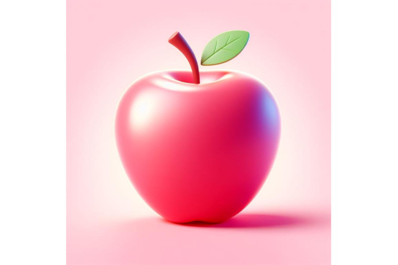 4-apple-pink-background-3d