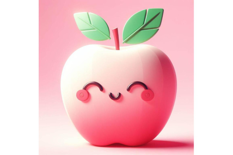 4-apple-pink-background-3d