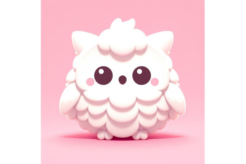 4-cute-fluffy-white-owl-pink-background-3d