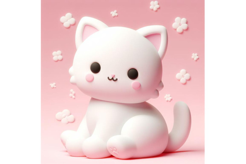 4-cute-fluffy-white-kitten-pink-background-3d