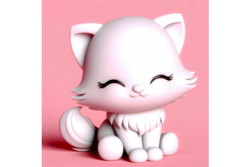 4-cute-fluffy-white-kitten-pink-background-3d