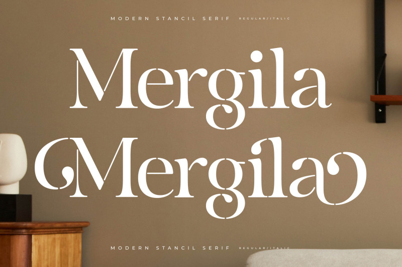 mergila-modern-stancil-serif