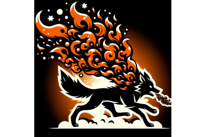 4-fire-blowing-wolf-black-background-3d