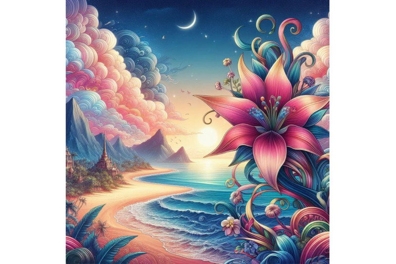 4-beautiful-beach-with-fantasy-flower