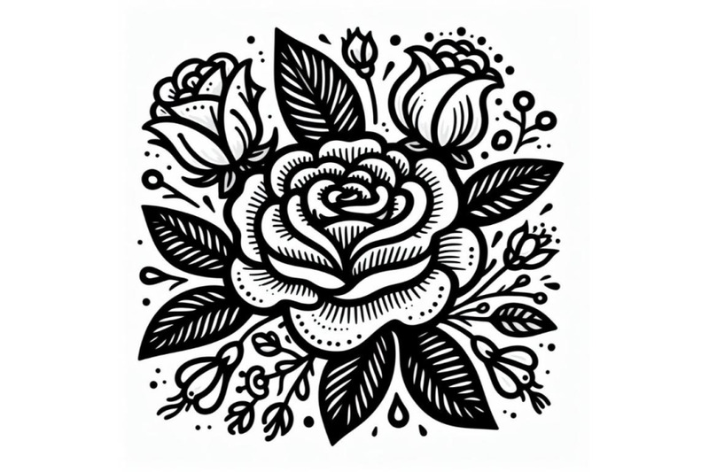 4-artistic-doodle-white-rose-hand-drawn-illustration