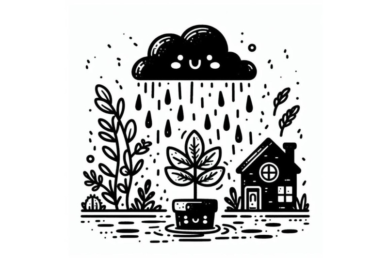 4-rainy-day-with-plant-vector-illustration-cute-doodle-artistic