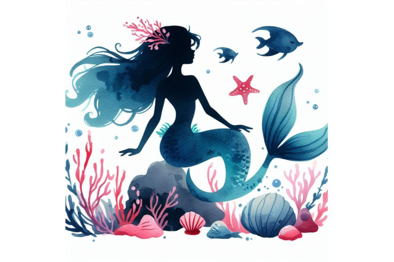 4-watercolor-mermaid-silhouette