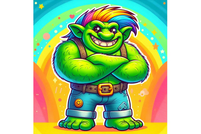 4-a-cartoon-of-a-troll-who-is-green-and-has-a-belt-and-belt