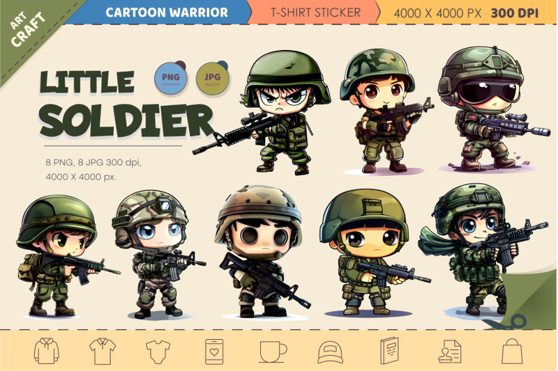 little-cartoon-soldier-tshirt-sticker